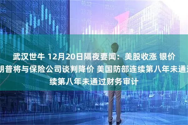 武汉世牛 12月20日隔夜要闻：美股收涨 银价创新高 特朗普将与保险公司谈判降价 美国防部连续第八年未通过财务审计